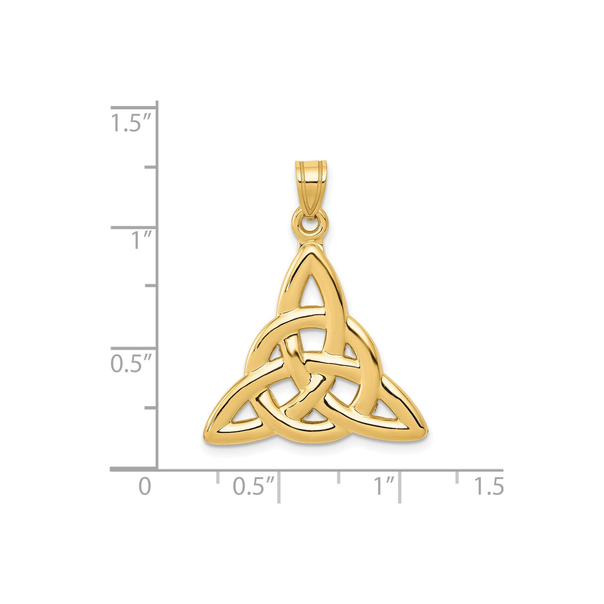 14k Yellow Gold Celtic Triquetra Knot Pendant, Trinity Symbol of Unity and Spiritual Growth