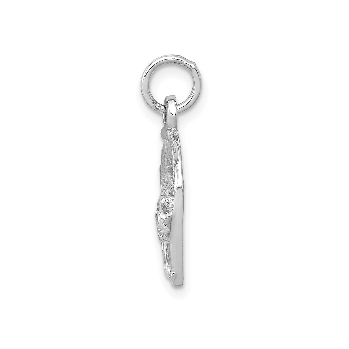 14k White Gold Horse Head Pendant in Horseshoe Frame, Equestrian Western Jewelry