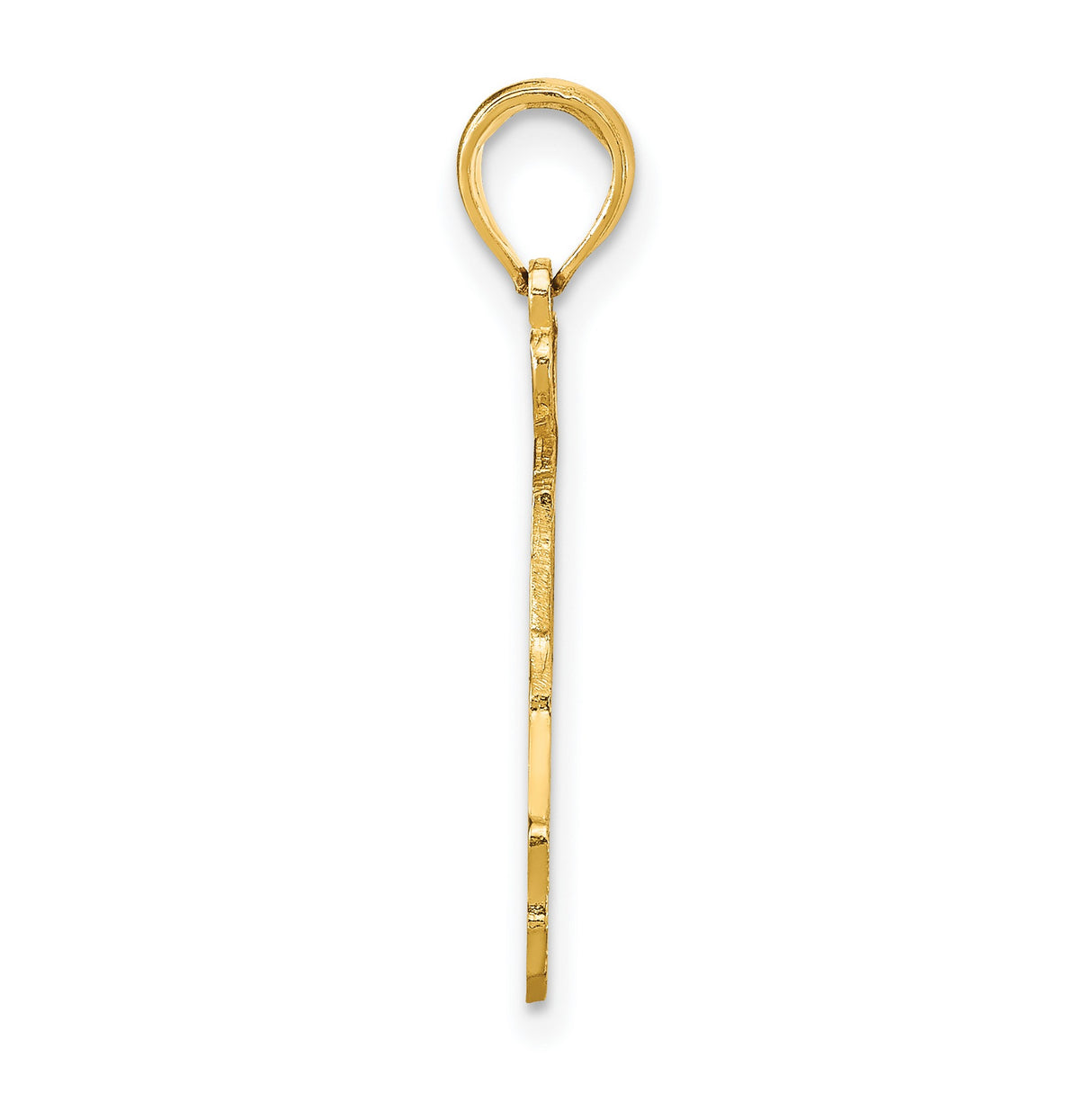 14k Yellow Gold Florida Map Pendant with Heart Symbol, Dainty Travel Souvenir Charm