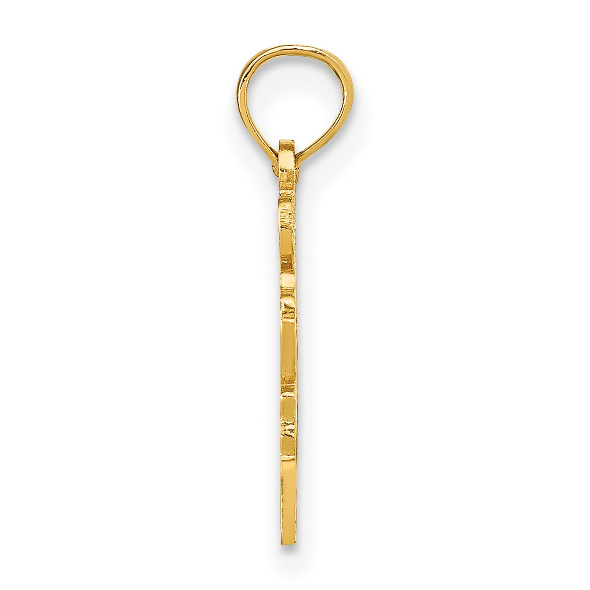 14k Yellow Gold Oregon State Outline Pendant with I Love OR Text, Travel Jewelry Charm