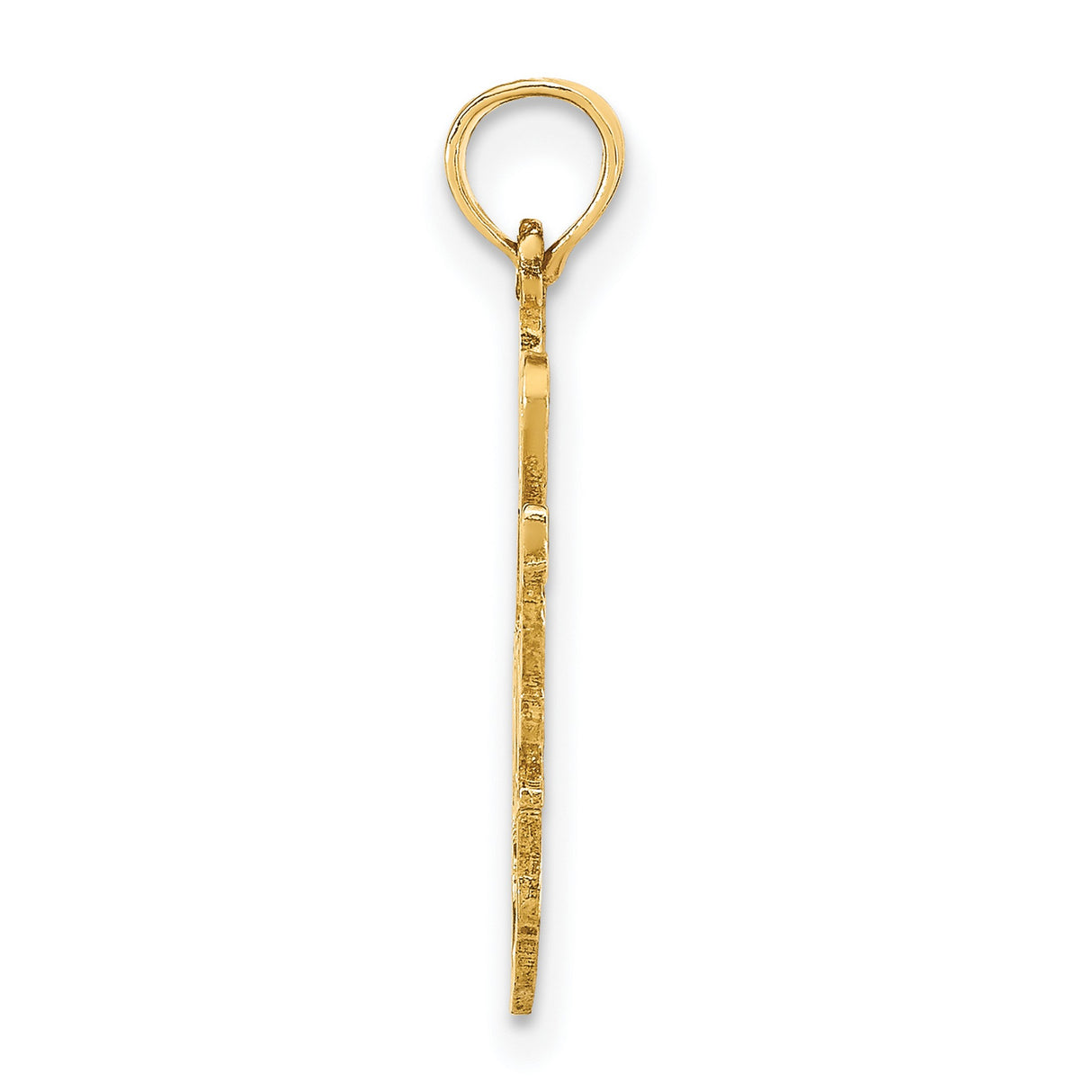 14k Yellow Gold West Virginia Pendant with I Love WV Letters and State Outline Charm