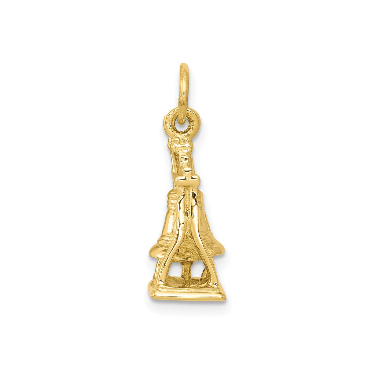 14k Yellow Gold Liberty Bell Pendant, Patriotic American Freedom Charm for Women or Unisex