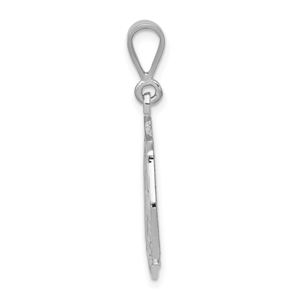 14k White Gold Firefighter Maltese Cross Pendant with Fire Helmet, Axe, Ladder, and Hydrant