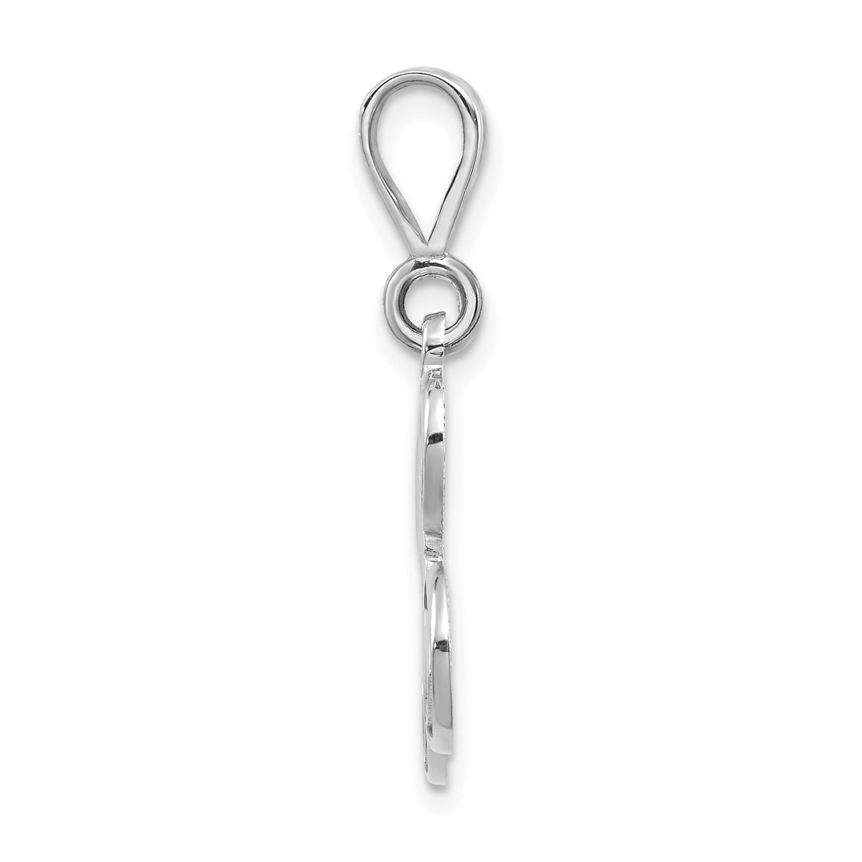 14k White Gold Letter L Pendant, Filigree Scroll Initial Charm, Script Monogram Jewelry for Women