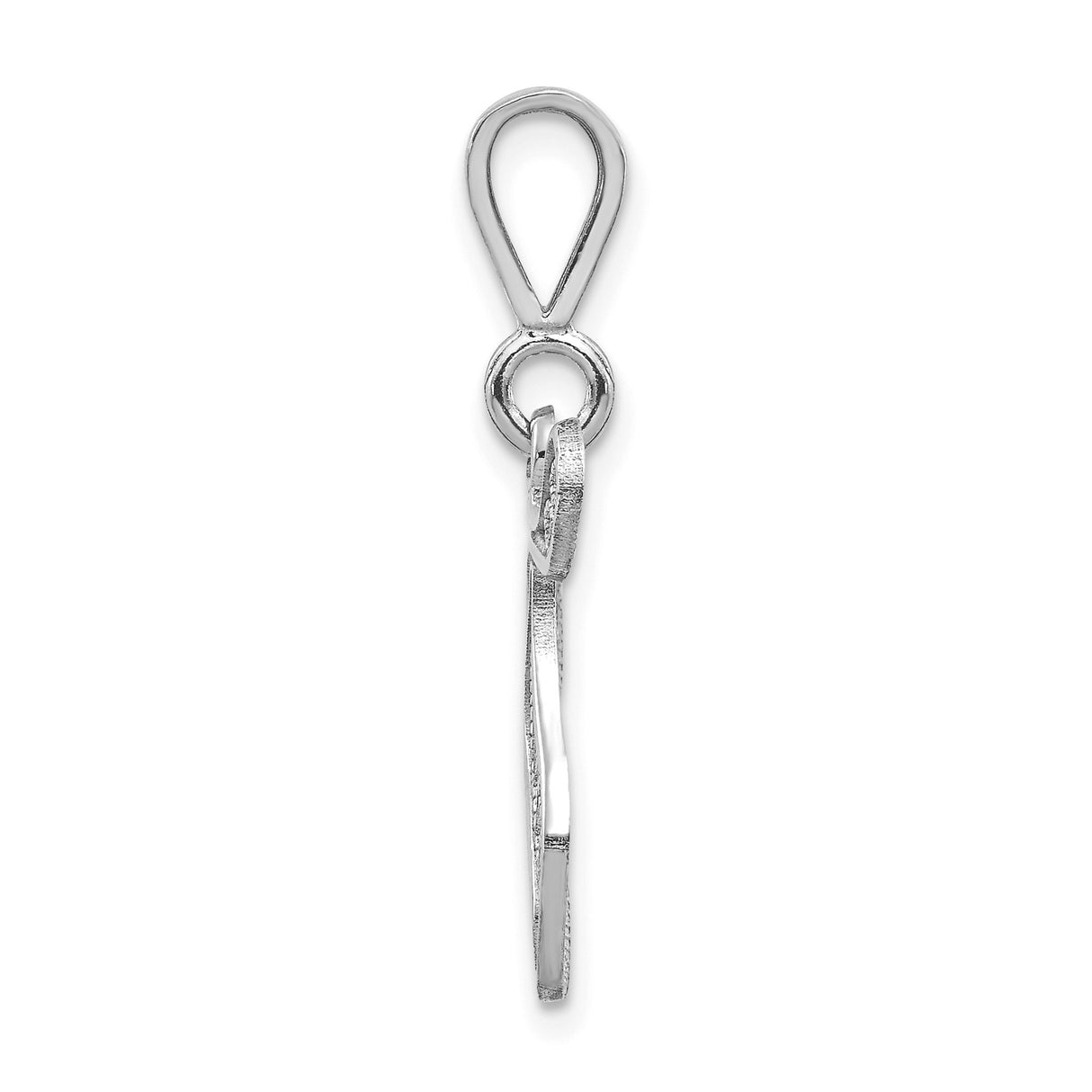 14k White Gold T Initial Pendant with Filigree Scroll Design for Women