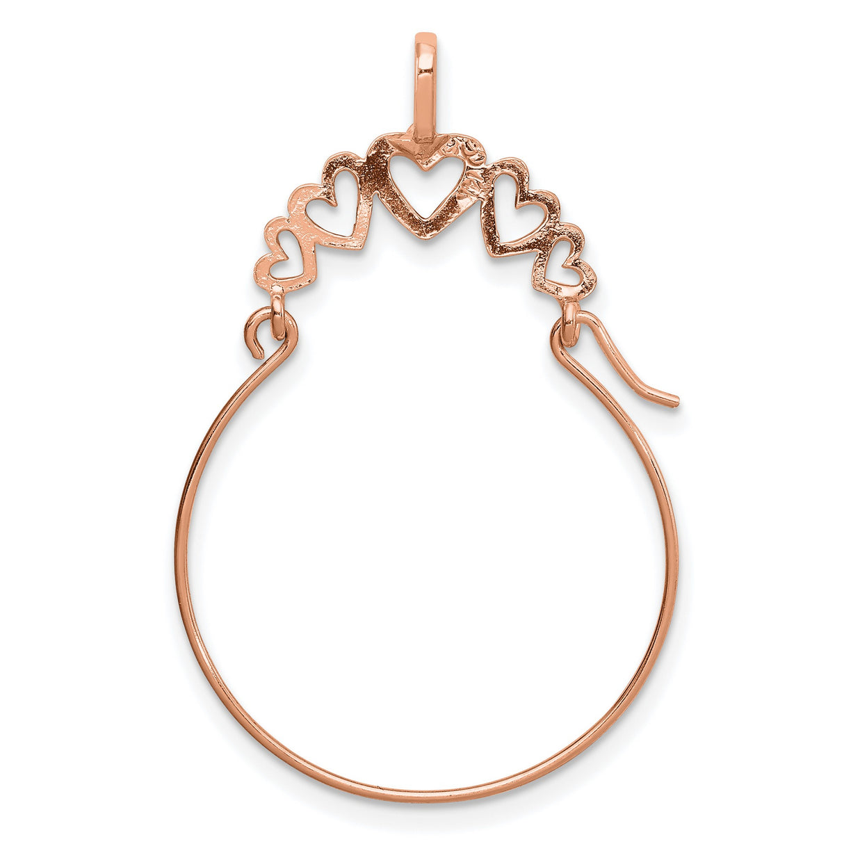 14k Rose Gold Hoop Earrings with Open Heart Design, Romantic Lightweight Jewelry for Women