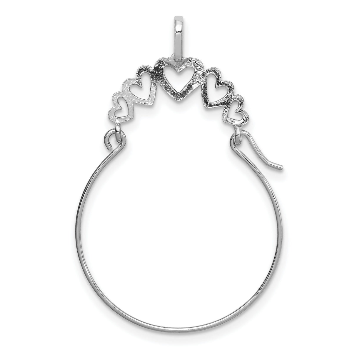 14k White Gold Hoop Earrings with Open Heart Design, Romantic Minimal Style Jewelry