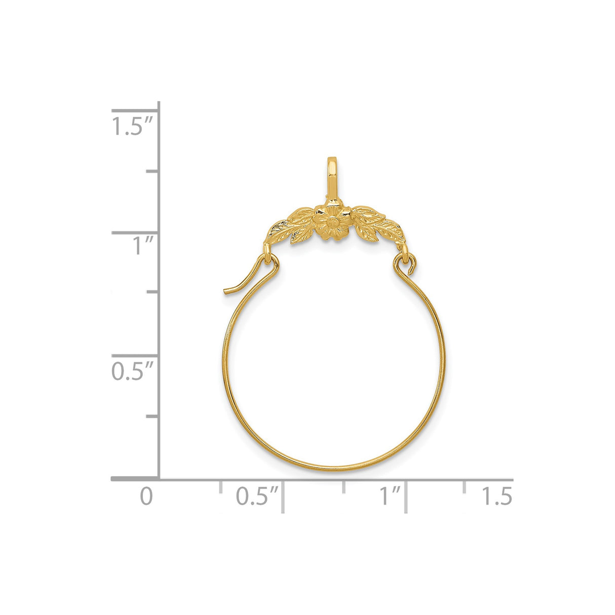 14k Yellow Gold Hoop Earrings with Floral Leaf Motif, Nature-Inspired Design for Women