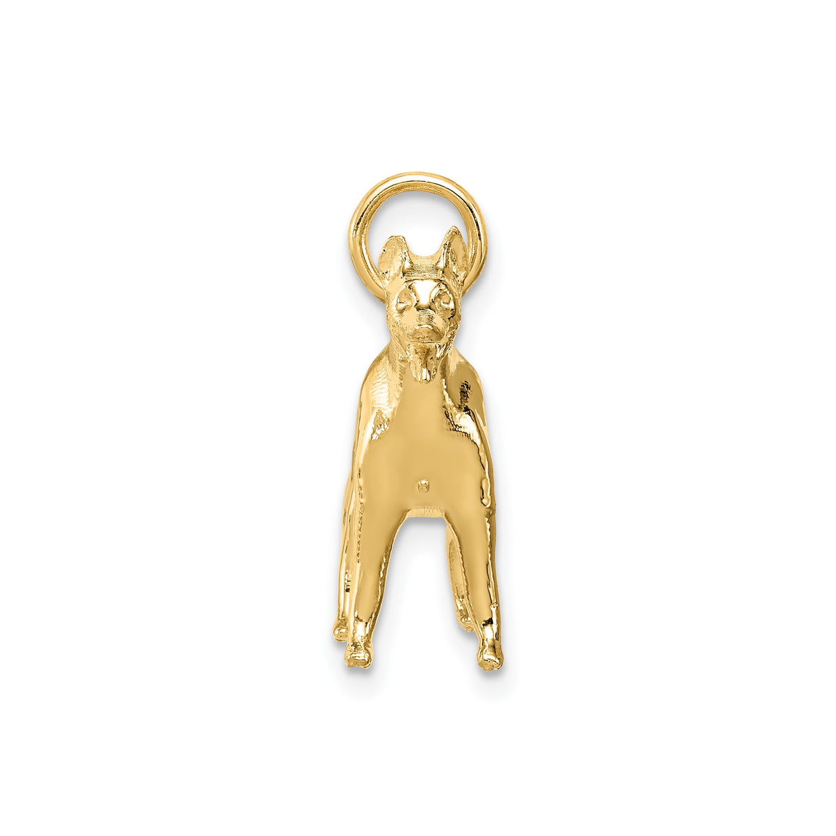 14k Yellow Gold German Shepherd Dog Pendant Charm, Symbol of Loyalty and Companionship
