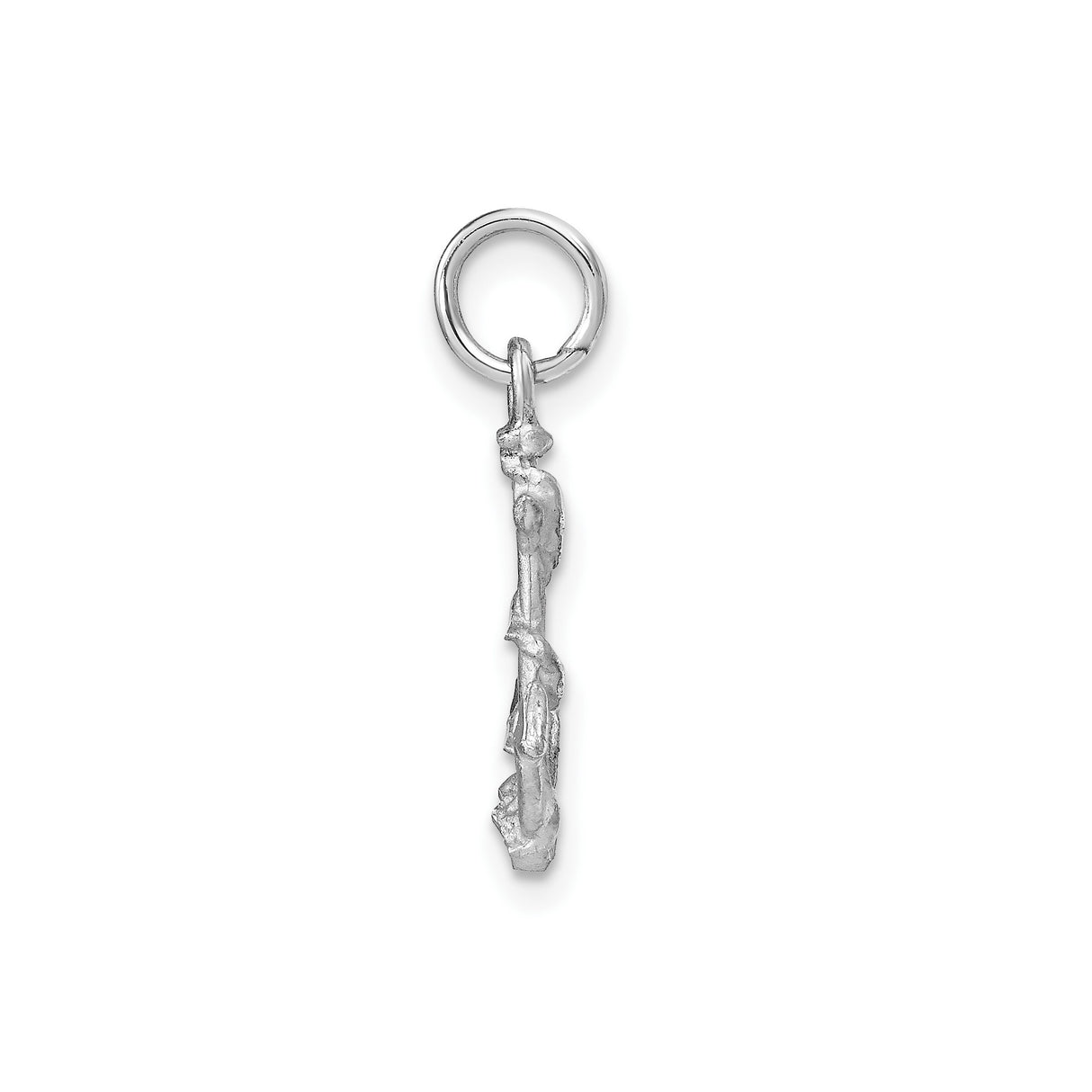 14k White Gold Anchor Pendant with Rope Detail, Nautical Spiritual Charm for Men or Women