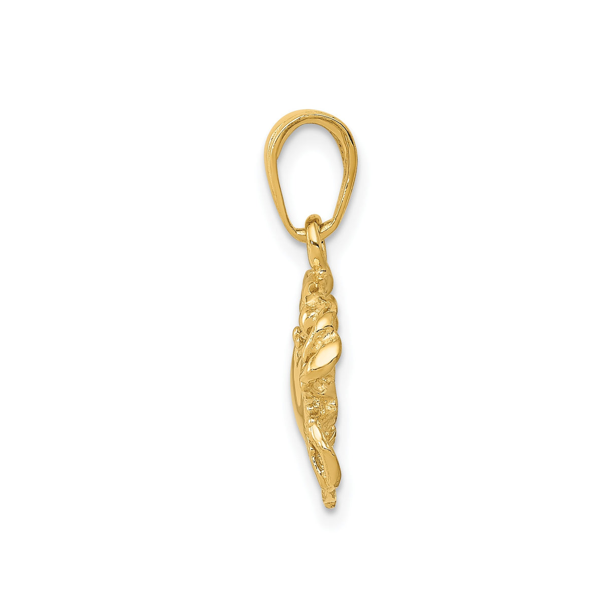 14k Yellow Gold Crab Pendant, Cancer Zodiac Symbol, Nautical Astrology Charm for Women or Unisex