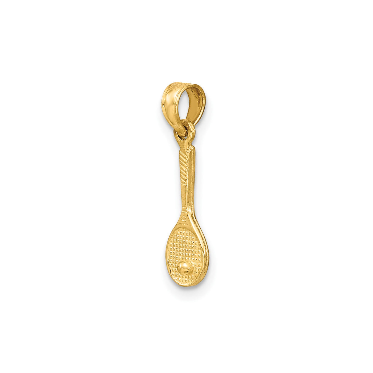 14k Yellow Gold Tennis Pendant with Racquet and Ball, Sports Charm for Women or Unisex Wear