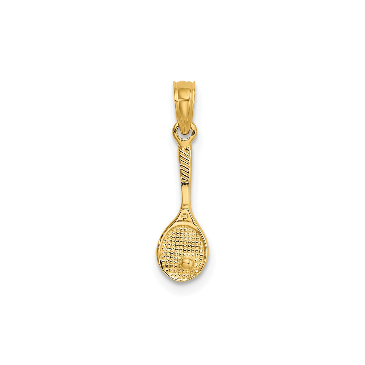 14k Yellow Gold Tennis Pendant with Racquet and Ball, Sports Charm for Women or Unisex Wear