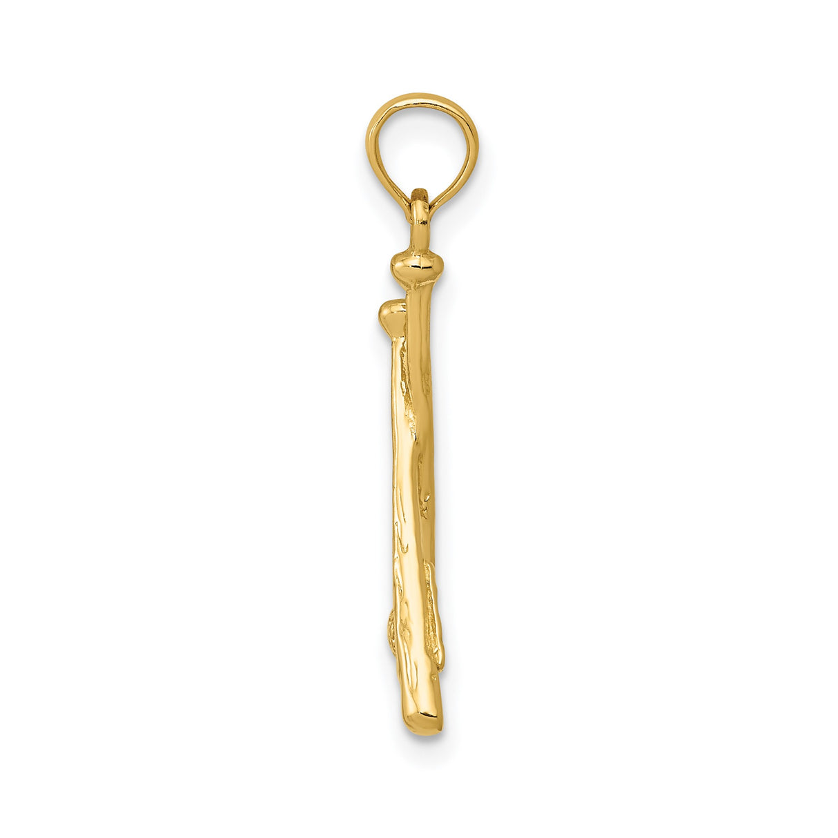 14k Yellow Gold Baseball Pendant with Crossed Bats and Ball, Unisex Sports Charm
