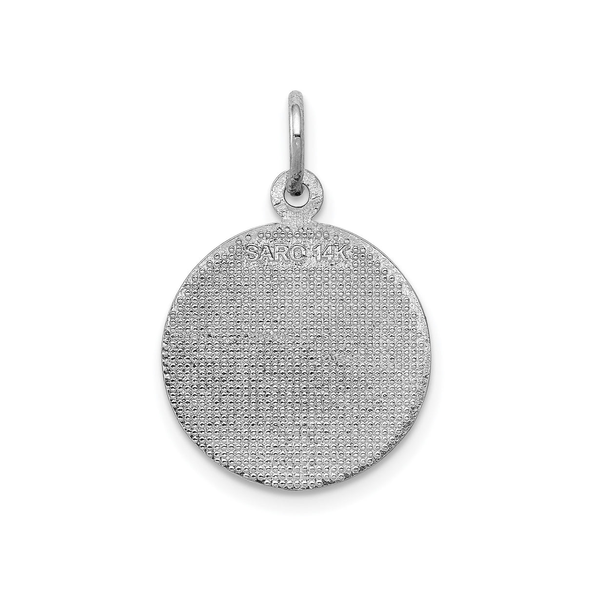 14k White Gold Chalice Cross Pendant with Stars, First Communion Religious Medal for Women