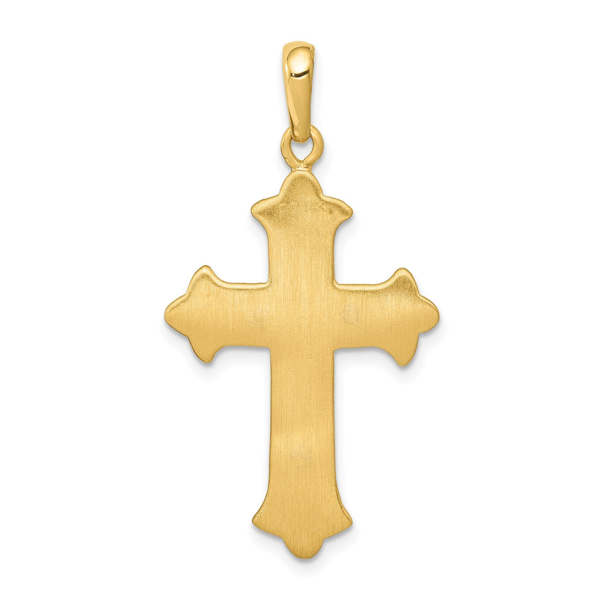 14k Two-Tone Gold Fleur De Lis Cross Pendant, Polished Religious Jewelry for Men and Women