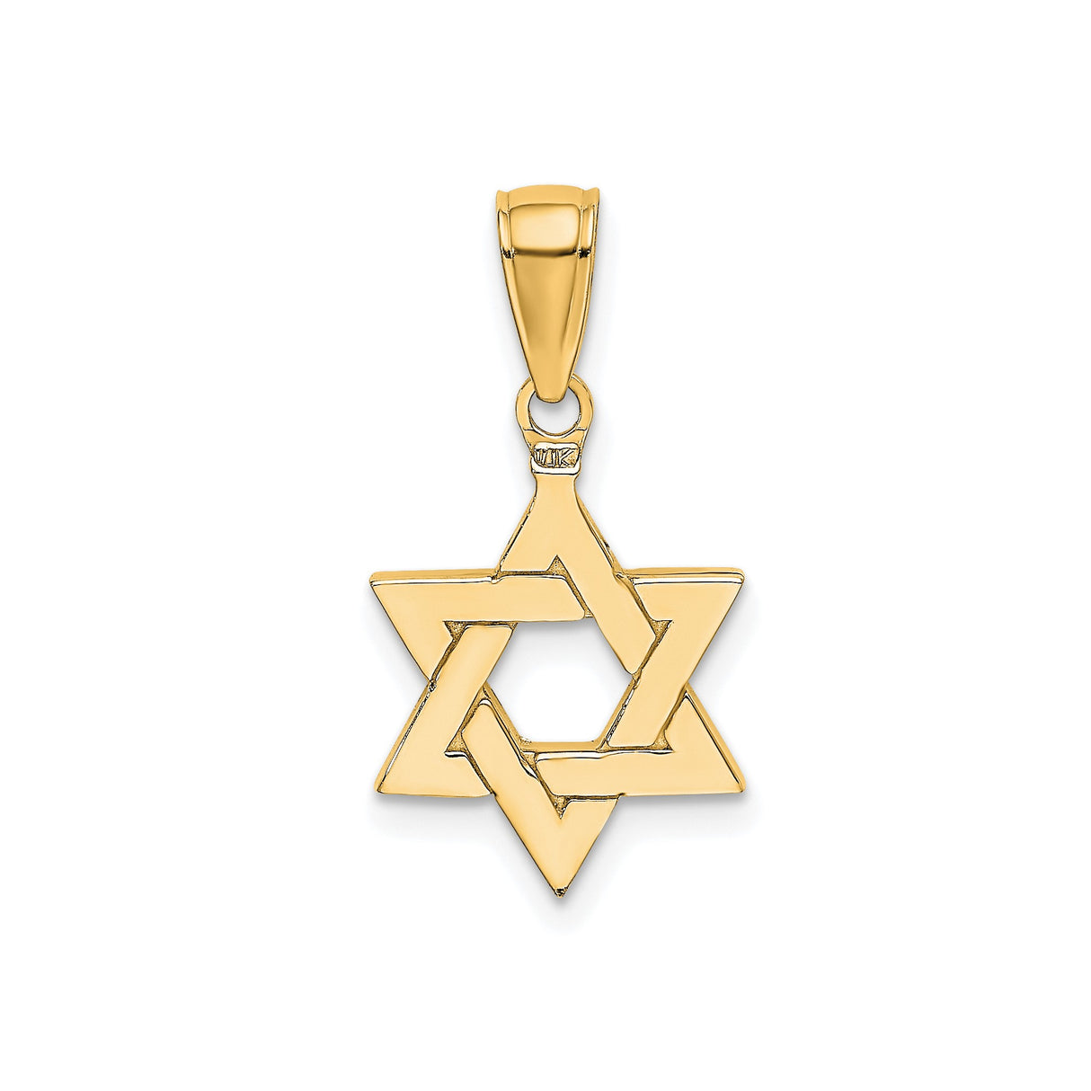 14k Yellow Gold Star of David Pendant with Interlocking Design, Unisex Jewish Jewelry