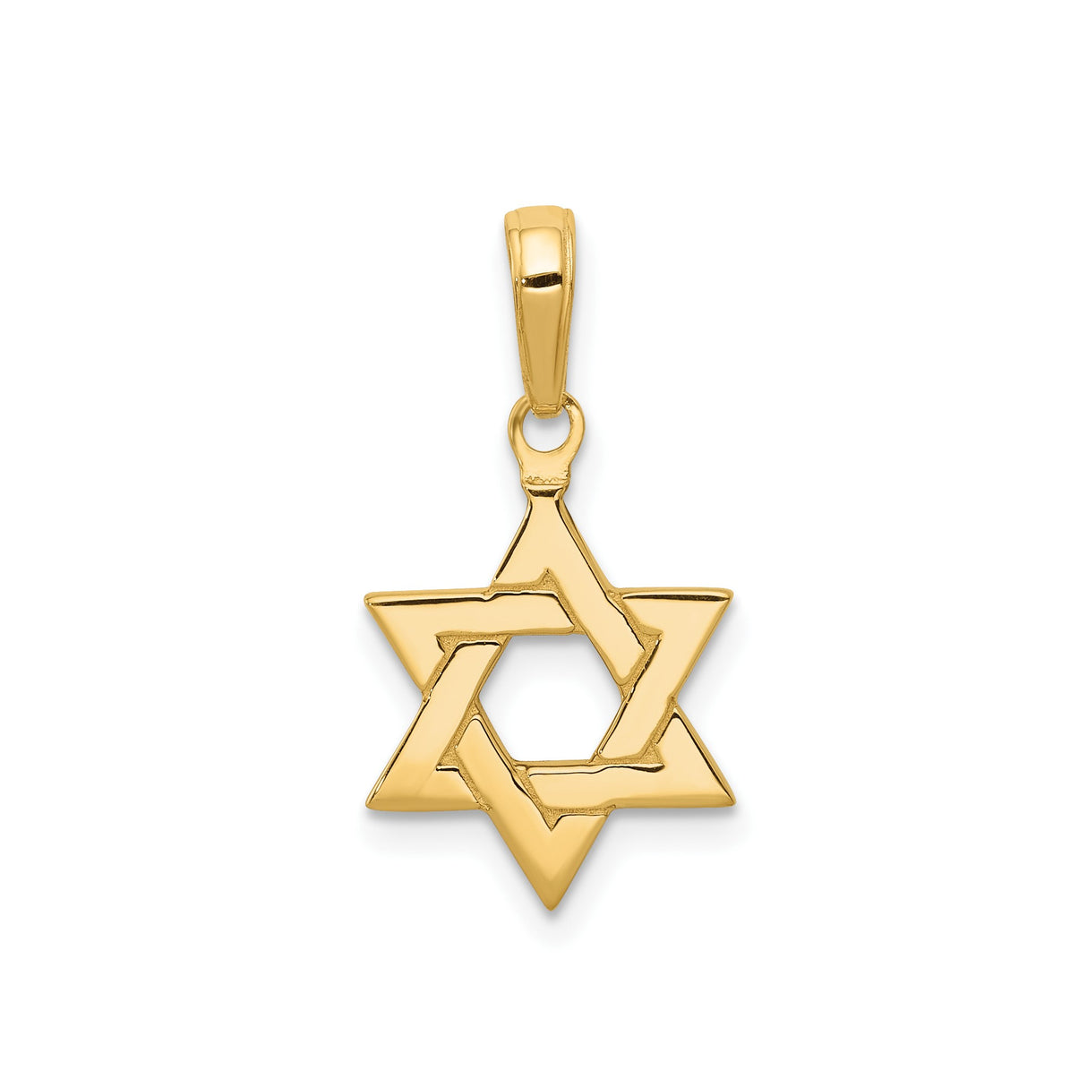 14k Yellow Gold Star of David Pendant with Interlocking Design, Unisex Jewish Jewelry