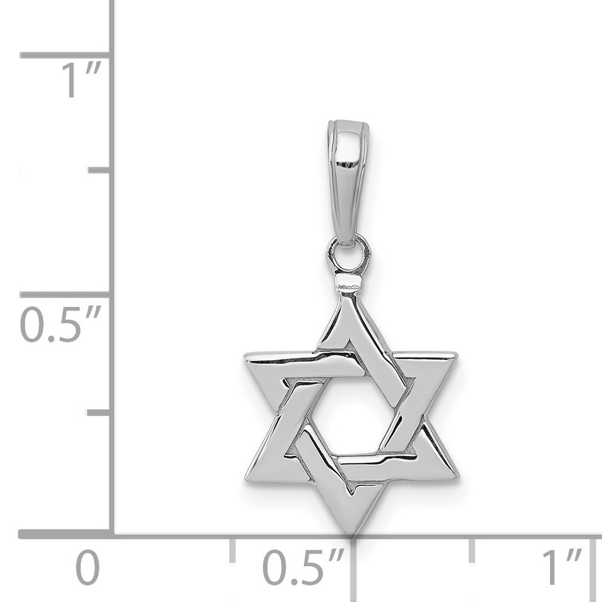 14k White Gold Star of David Pendant, Jewish Symbol Religious Charm for Women or Unisex