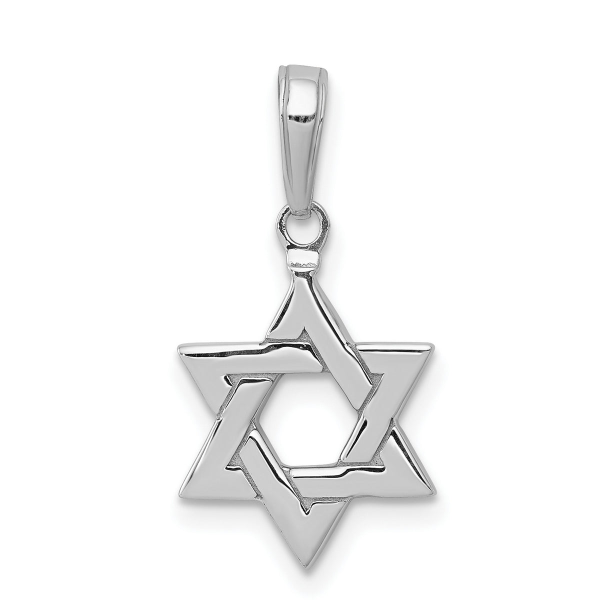 14k White Gold Star of David Pendant, Jewish Symbol Religious Charm for Women or Unisex
