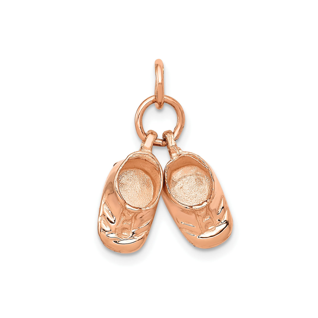 14k Rose Gold Baby Shoe Pendant, Symbol of Motherhood and New Beginnings