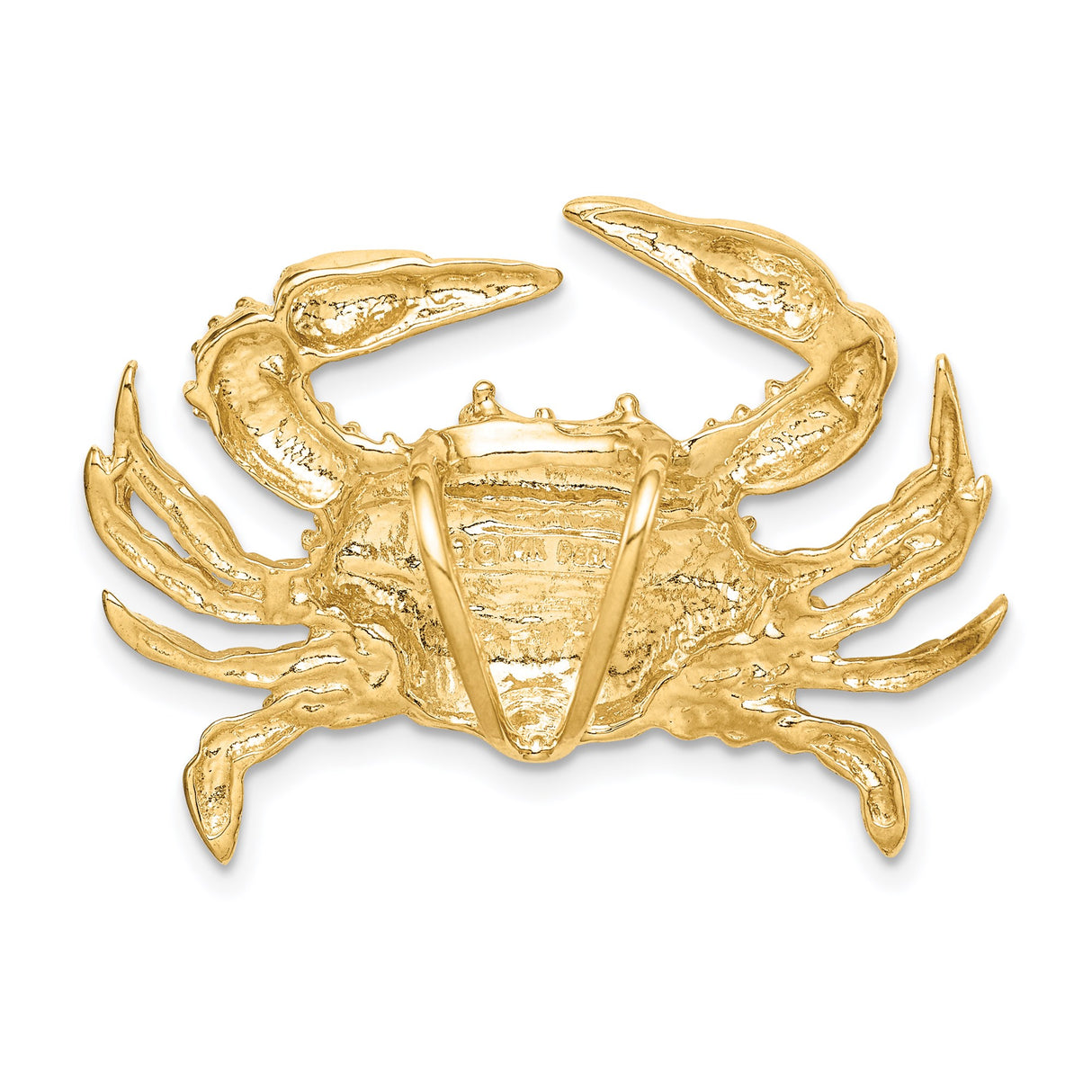 14k Yellow Gold Crab Pendant, Cancer Zodiac Ocean Charm, Nautical Astrology Jewelry