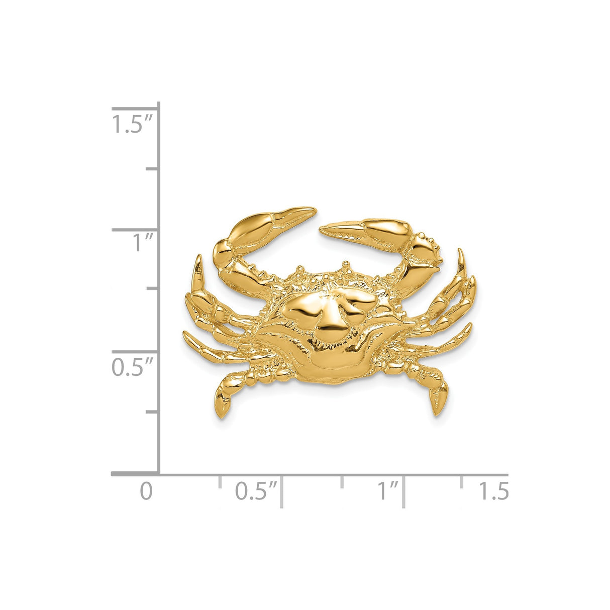 14k Yellow Gold Crab Pendant, Cancer Zodiac Ocean Charm, Nautical Astrology Jewelry