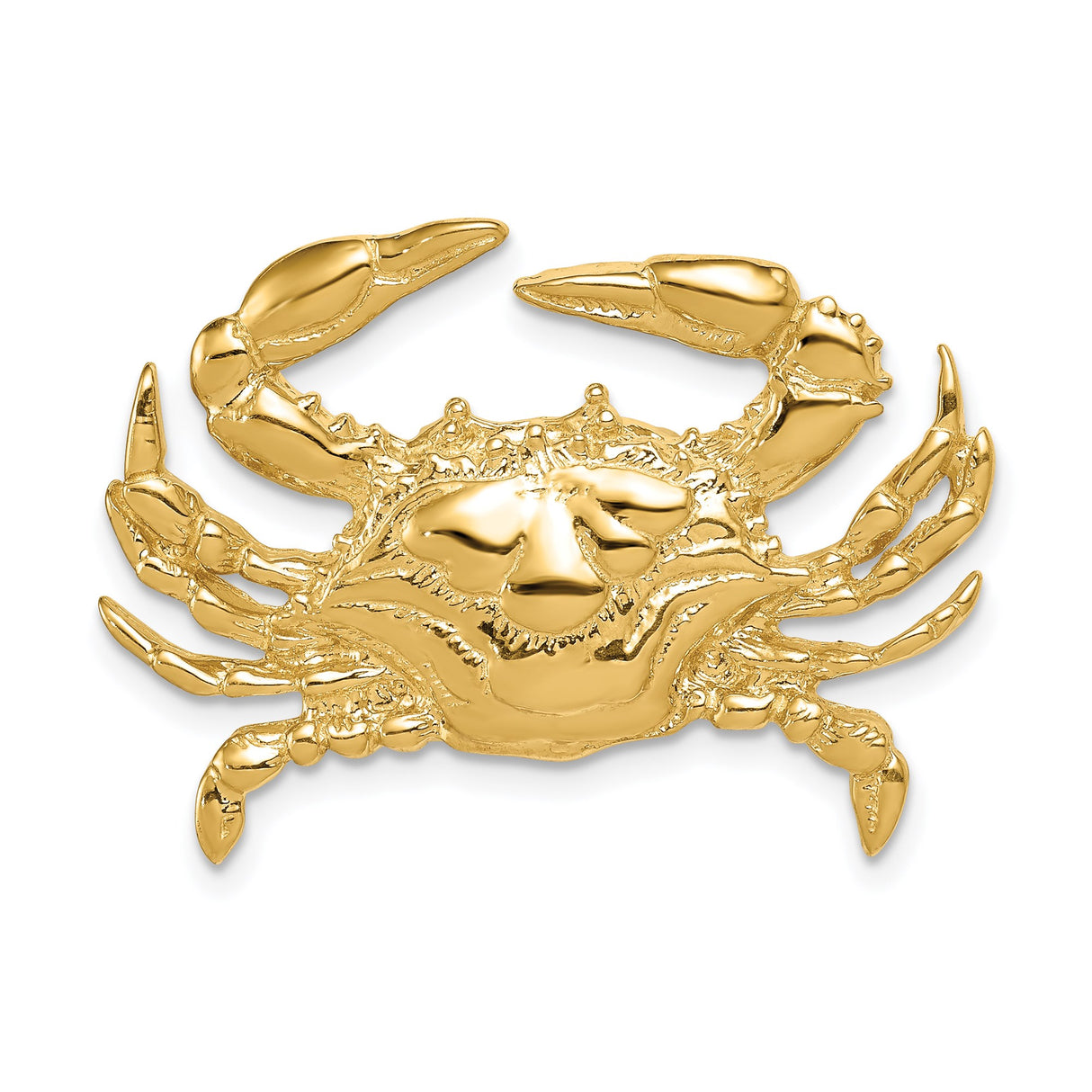 14k Yellow Gold Crab Pendant, Cancer Zodiac Ocean Charm, Nautical Astrology Jewelry