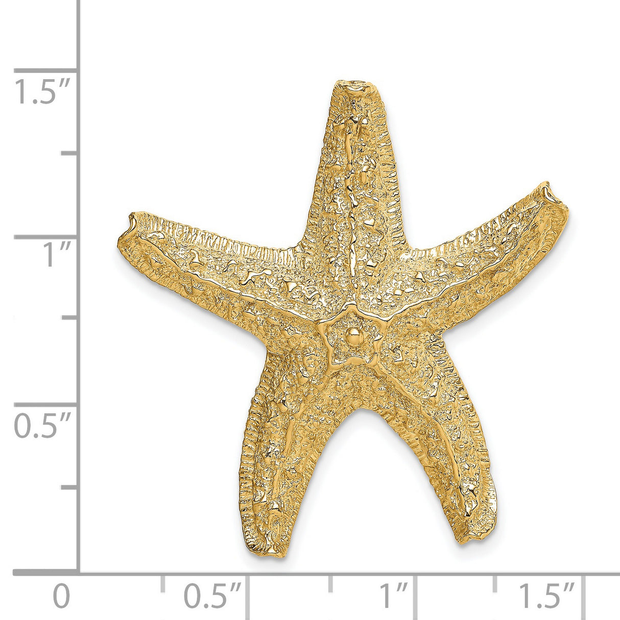 14k Yellow Gold Starfish Pendant, Textured Nautical Marine Life Charm for Women or Unisex Wear