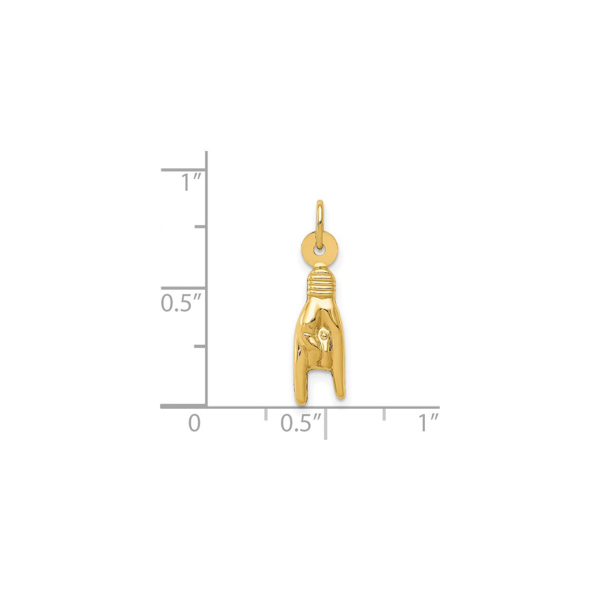 14k Yellow Gold Mano Cornuto Pendant, Italian Evil Eye Protection Amulet Charm