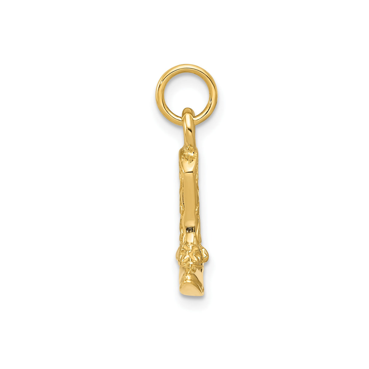 14k Yellow Gold Cowboy Boot Charm Pendant with Spur Detail, Western Cowgirl Style