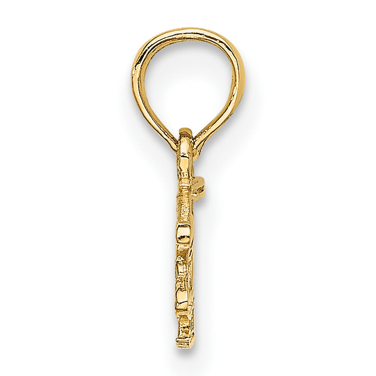 14k Yellow Gold Helicopter Pendant with Open Design, Aviation Charm for Men or Women