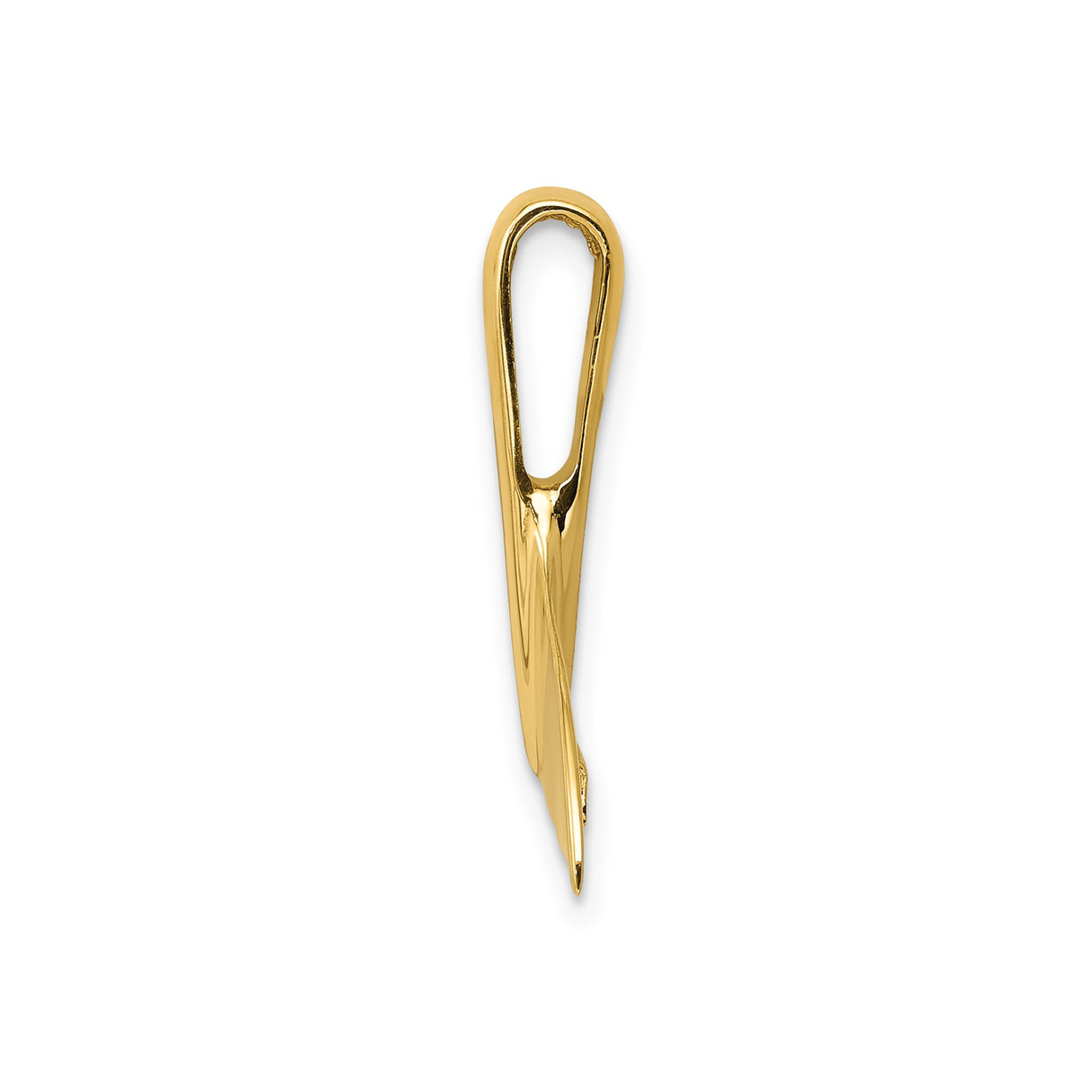 14k Yellow Gold Whale Tail Pendant, Nautical Ocean Life Charm, Marine Theme for Women or Unisex Wear