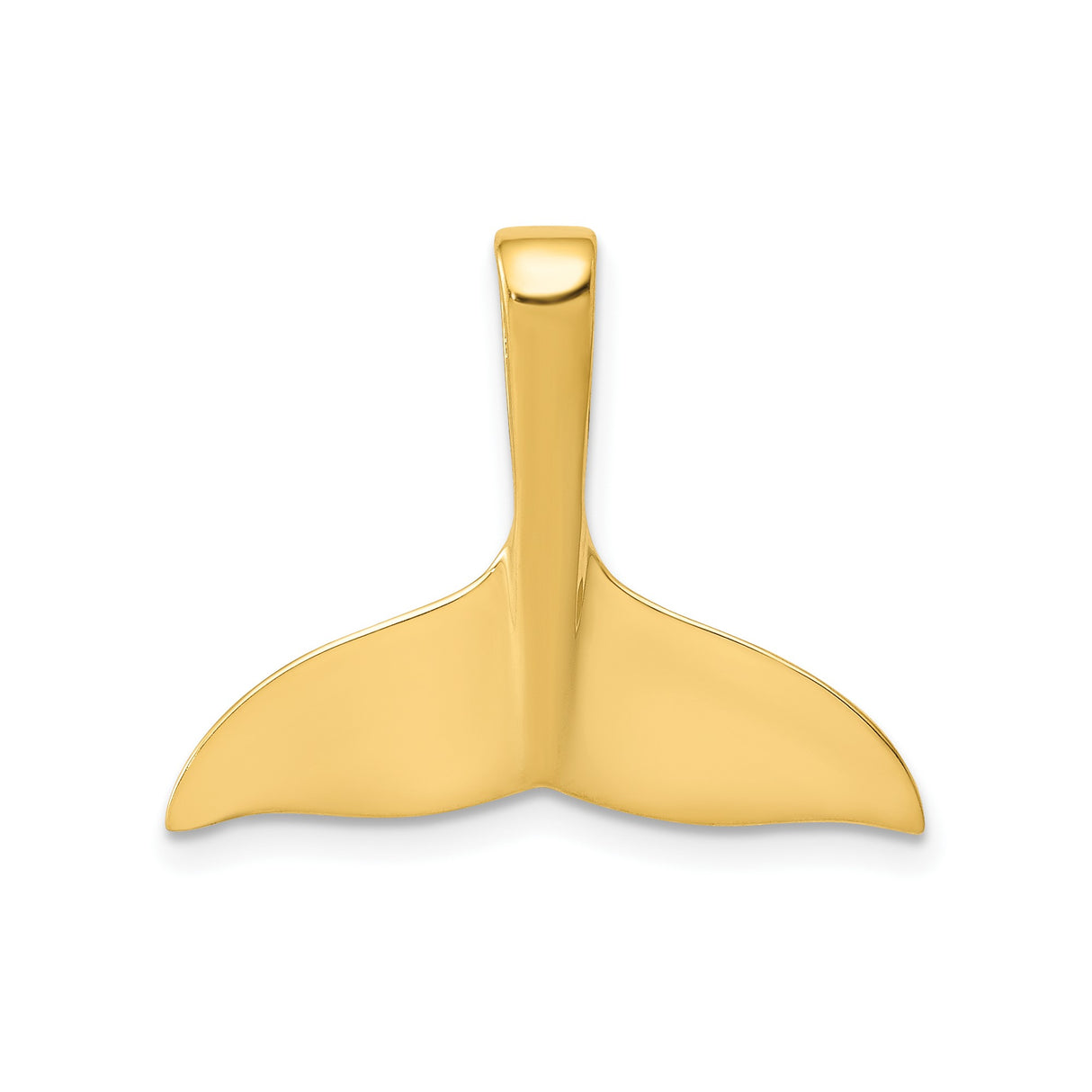 14k Yellow Gold Whale Tail Pendant, Nautical Ocean Life Charm, Marine Theme for Women or Unisex Wear
