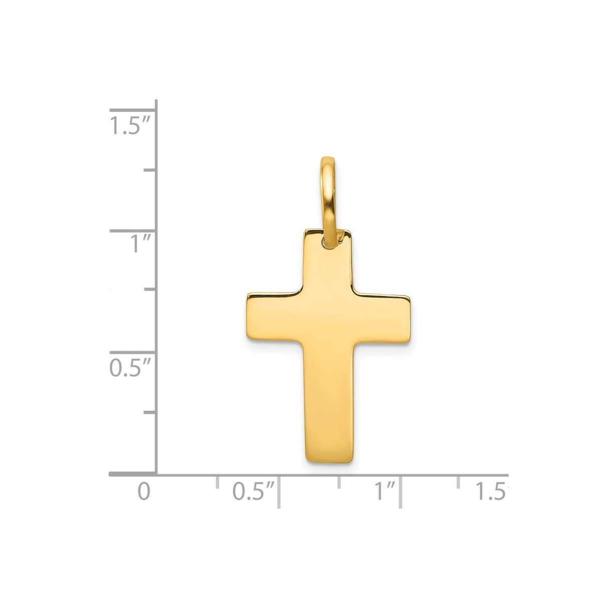 14k Yellow Gold Latin Cross Pendant, Sleek Modern Religious Jewelry for Men and Women