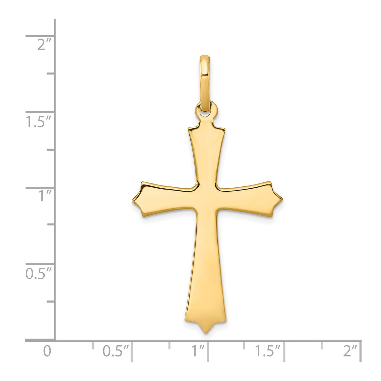 14k Yellow Gold Patonce Cross Pendant with Beveled Edge Symbolizing Faith