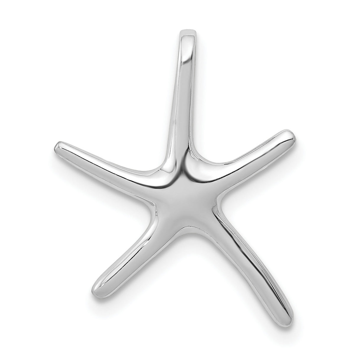 14k White Gold Starfish Pendant, Ocean-Inspired Marine Life Coastal Charm for Women