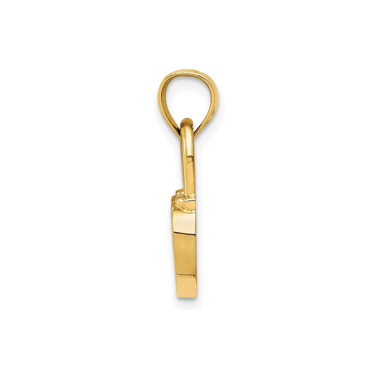 14k Yellow Gold Heart Lock Pendant with Keyhole Cutout, Romantic Padlock Charm