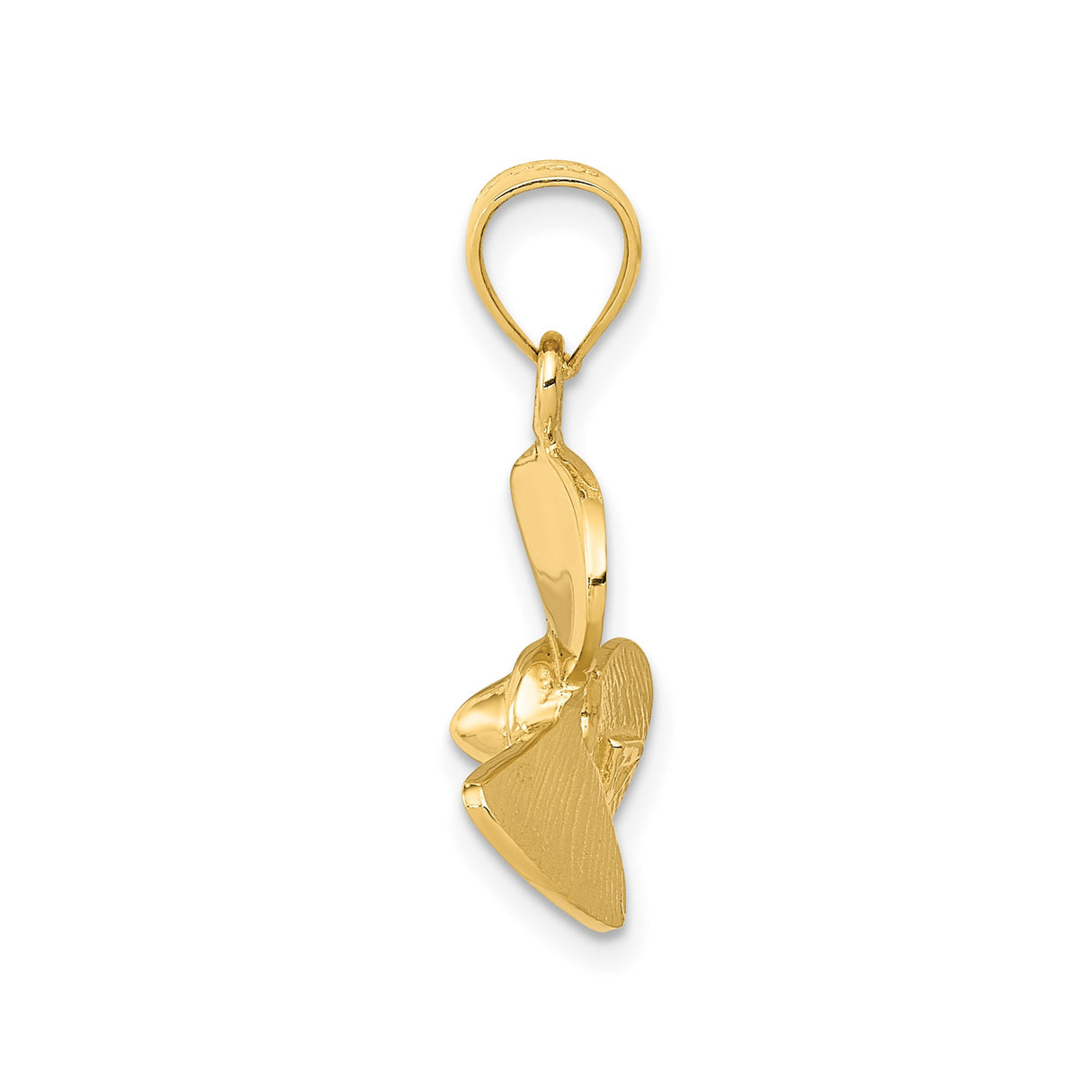 14k Yellow Gold Boat Propeller Pendant, Three-Blade Nautical Charm, Maritime Sailing Theme