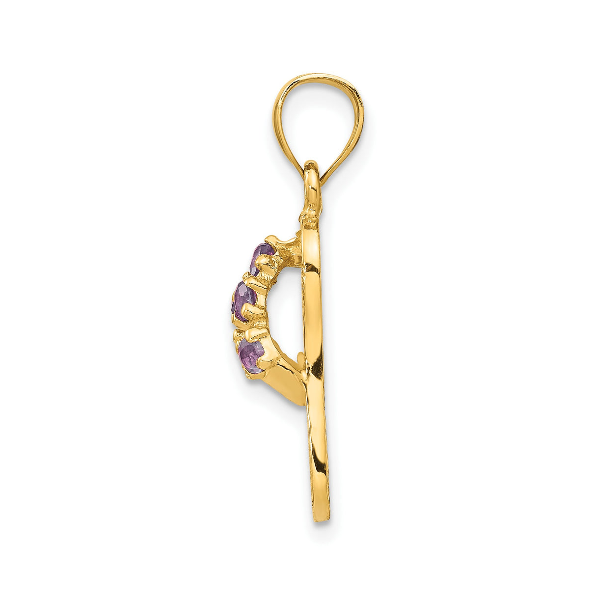 14k Yellow Gold Flip-Flop Pendant with Cubic Zirconia, Coastal Summer Theme