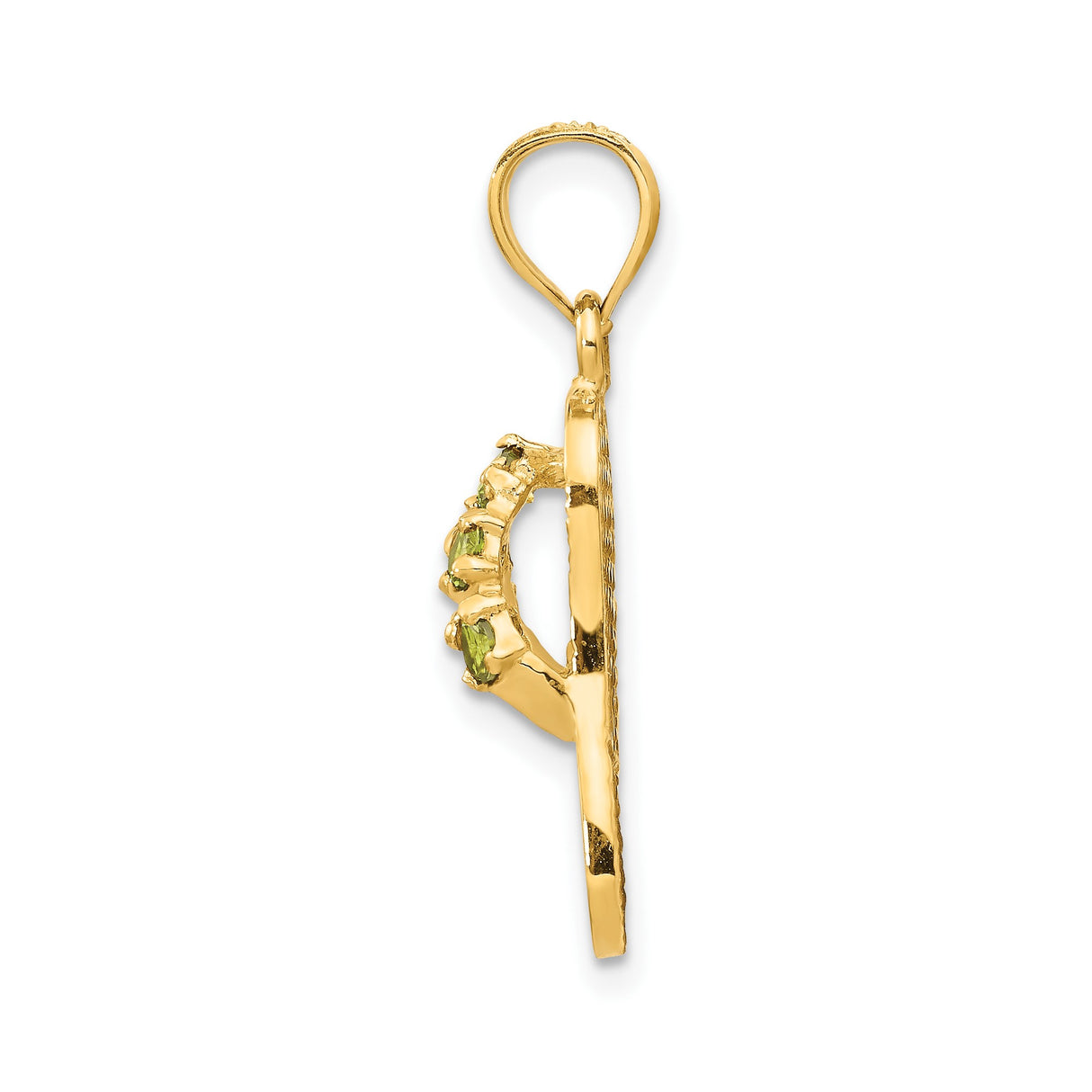 14k Yellow Gold Flip-Flop Sandal Charm Pendant with Cubic Zirconia, Coastal Beach Style