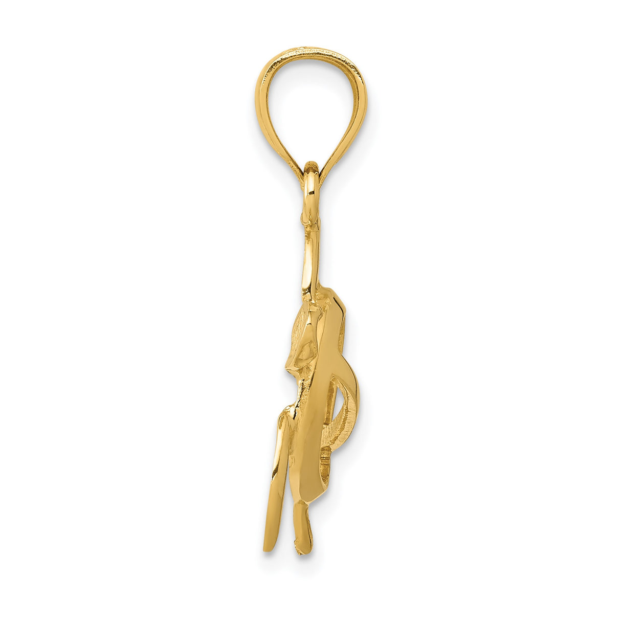 14k Yellow Gold Sea Turtle Pendant with Open Shell Design, Ocean Life Charm