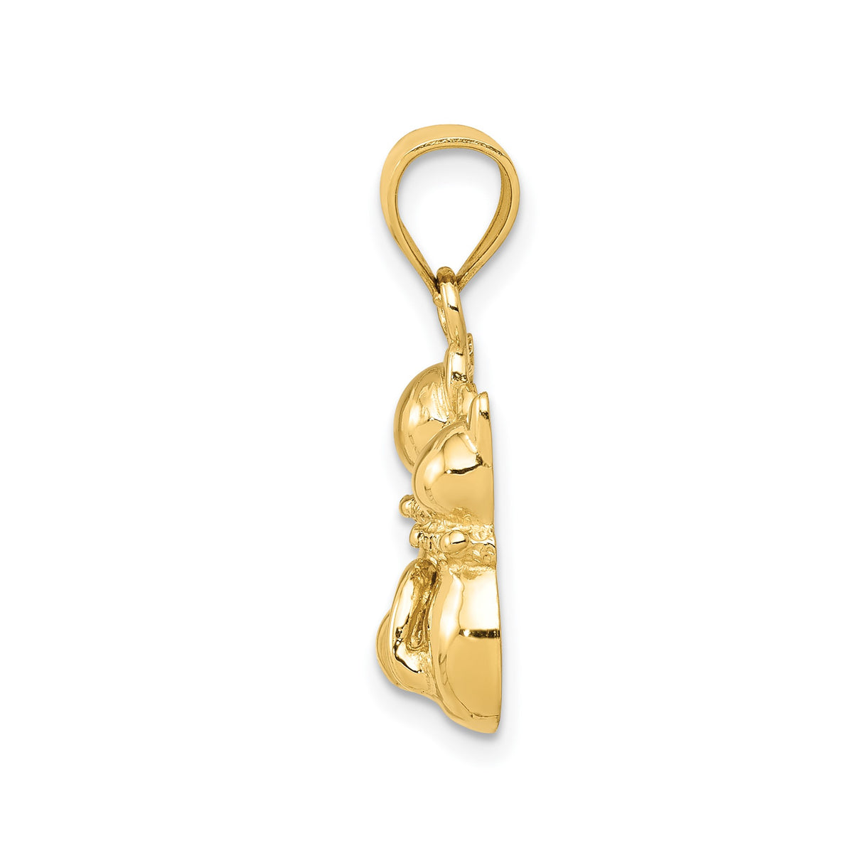 14k Yellow Gold Cat Pendant with Intertwined Tails, Romantic Twin Cat Charm