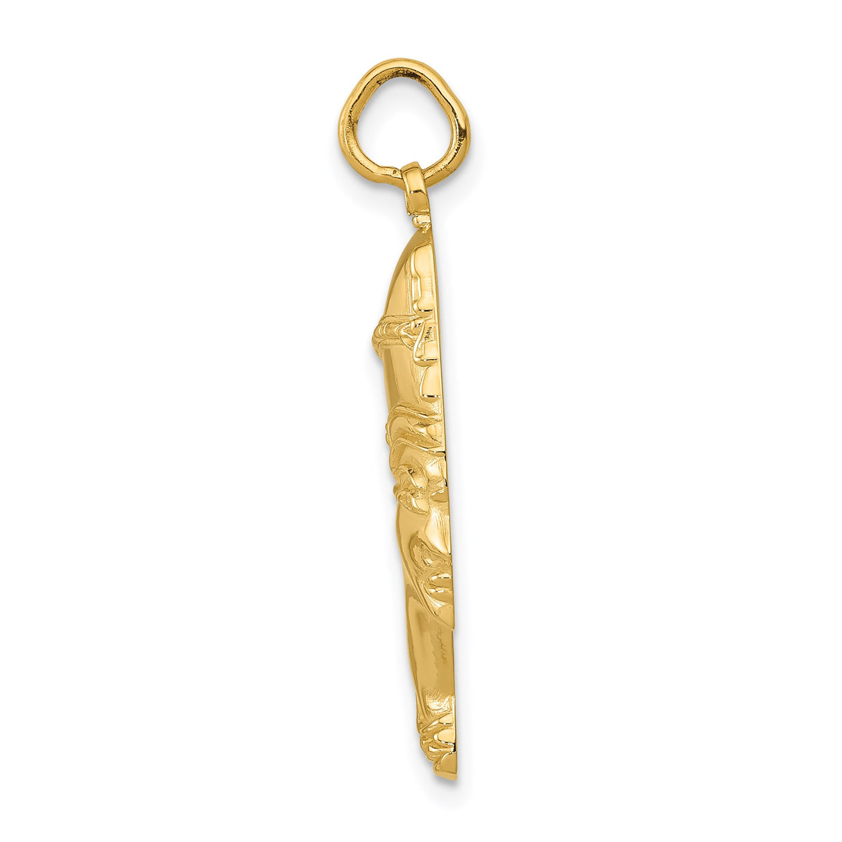 14k Yellow Gold Nefertiti Pendant, Detailed Egyptian Queen Design, Afrocentric Unisex Charm