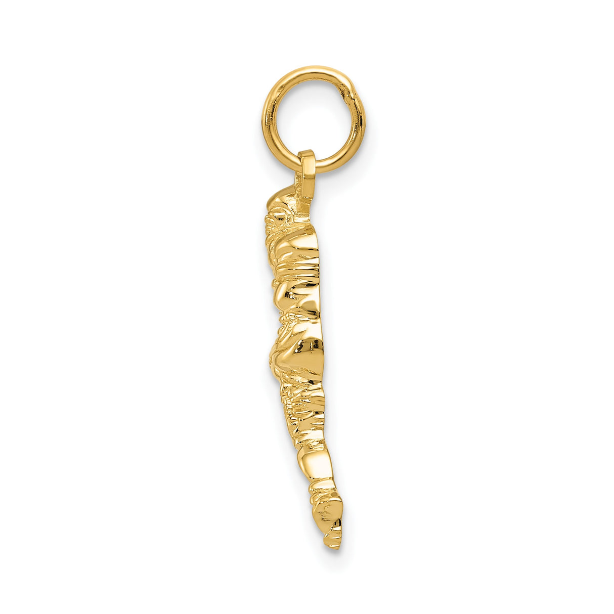 14k Yellow Gold Football Player Pendant with Detailed Athlete in Motion Design