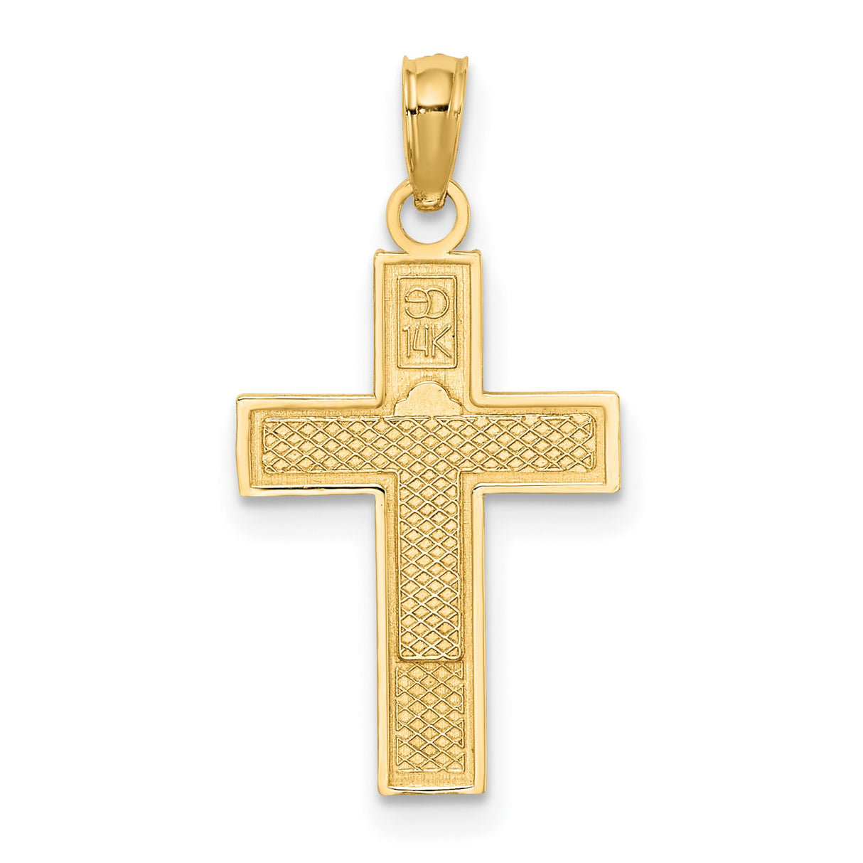 RN Letters And Caduceus Symbol On Latin Cross Charm Pendant in Real 14k Yellow Gold