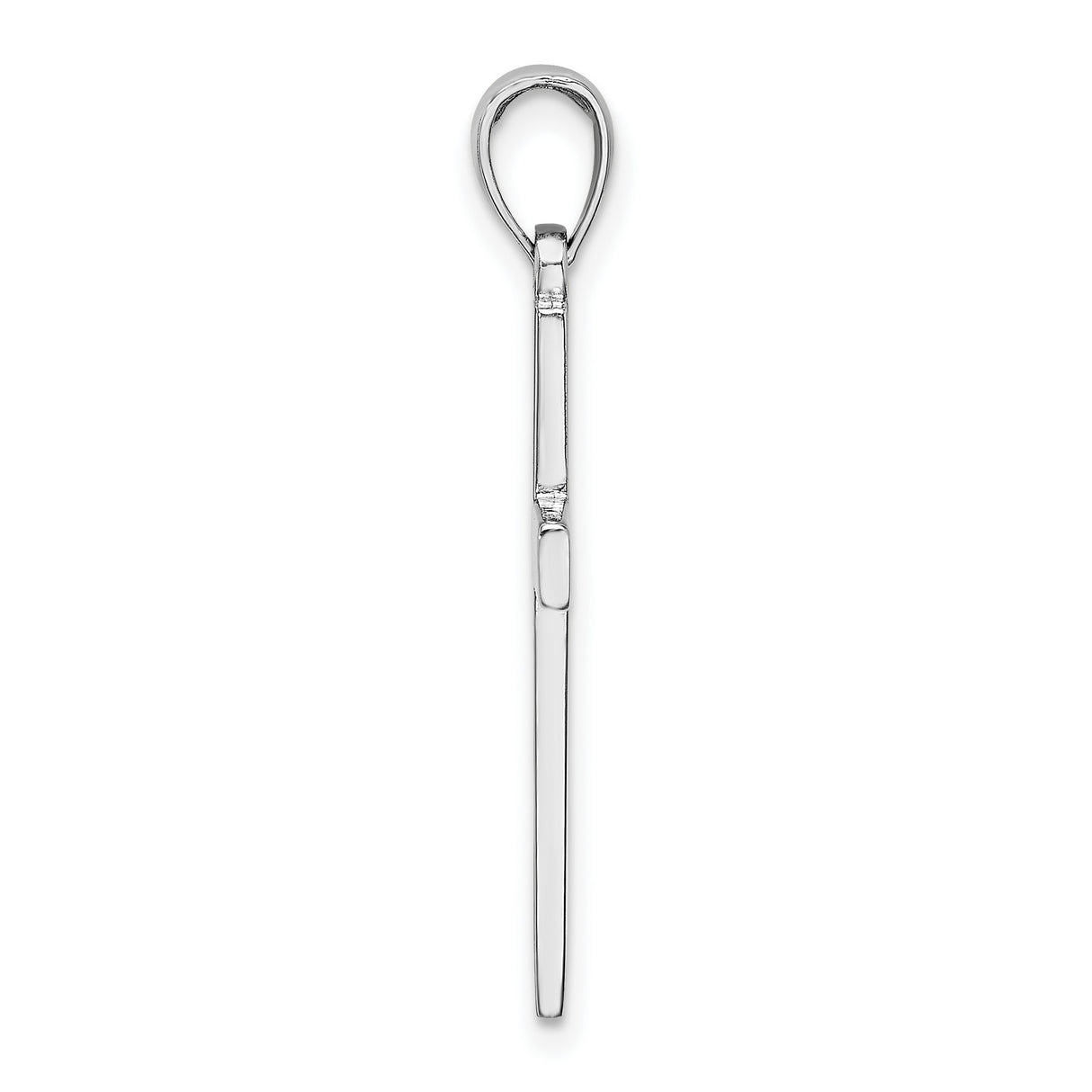 14k White Gold Cross Pendant, Minimalist Unisex Spiritual Charm for Daily Wear