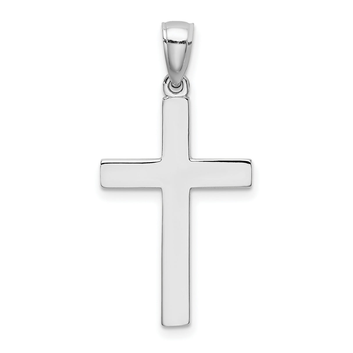 14k White Gold Cross Pendant, Minimalist Unisex Spiritual Charm for Daily Wear