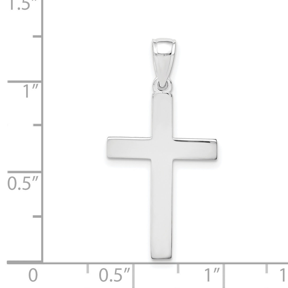 14k White Gold Cross Pendant, Minimalist Unisex Spiritual Charm for Daily Wear