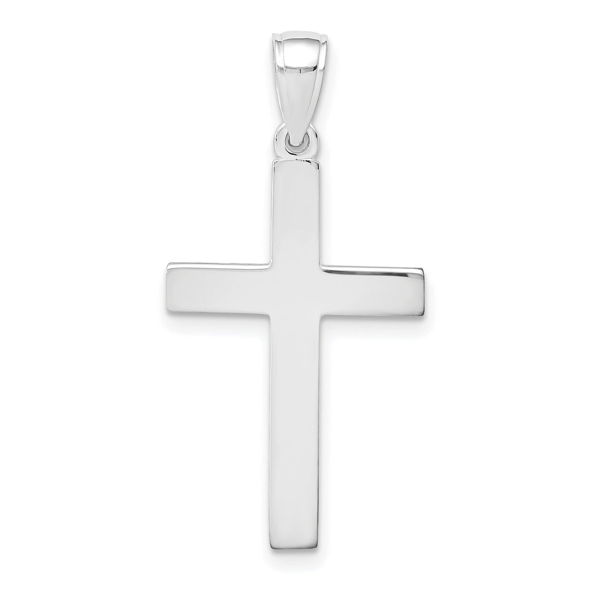 14k White Gold Cross Pendant, Minimalist Unisex Spiritual Charm for Daily Wear